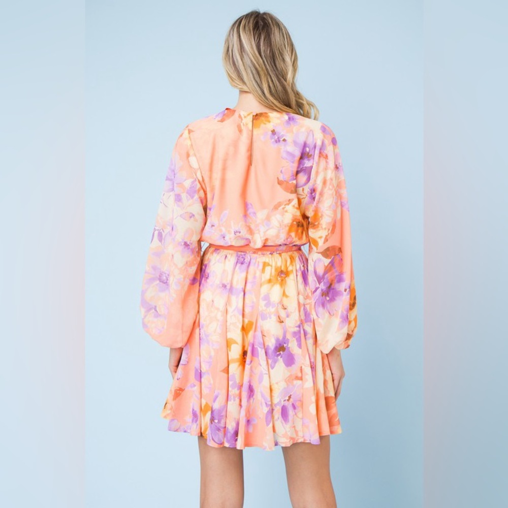 Flying Tomato Floral Peach Dress - Picture 2 of 5